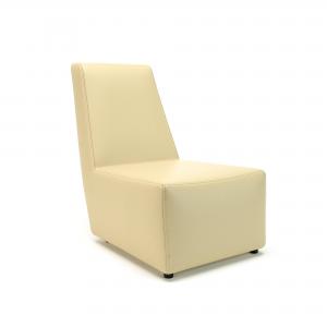 Photos - Chair Wide Pella 65cm   Cream Faux Leather Standard Feet NSS01163 