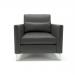 Roselle 90cm Wide Armchair Flint Faux Leather Chrome Feet NSS01305