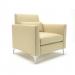 Roselle 90cm Wide Armchair Cream Faux Leather Chrome Feet NSS01337