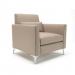 Roselle 90cm Wide Armchair Taupe Faux Leather Chrome Feet NSS01533