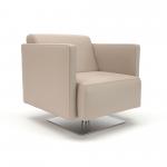 Napa Slim Arm 75cm Wide Swivel Armchair Taupe Faux Leather  NSS03057