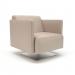 Napa Slim Arm 75cm Wide Swivel Armchair Taupe Faux Leather  NSS03057