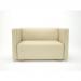 Carmel 130cm Wide Sofa Chalk Faux Leather Light Wood Feet With Socket NSS04000