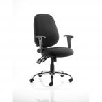 Lisbon Task Operator Chair Black Fabric With Arms OP000073
