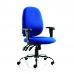 Lisbon Task Operator Chair Blue Fabric With Arms OP000074