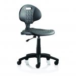 Malaga Task Wipe Clean Operator Chair Black Polyurethane Seat And Back Without Arms OP000088