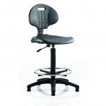 Malaga High Rise Draughtsman Task Operator Chair Black Polyurethane Seat And Back Without Arms OP000089