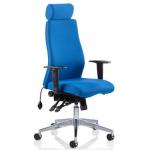 Onyx Ergo Posture Chair Blue Fabric With Headrest With Arms