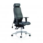 Onyx Ergo Posture Chair Black Soft Bonded Leather With Headrest With Arms OP000098