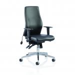 Onyx Ergo Posture Chair Black Bonded Leather Without Headrest With Arms OP000099