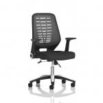 Relay Task Operator Chair Silver Back With Folding Arms Black Airmesh Seat OP000116