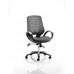 Sprint Task Operator Chair Leather Seat Silver Back With Arms OP000124