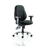 Storm Task Operator Chair Black Fabric With Arms OP000127
