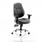 Storm Task Operator Chair Black Bonded Leather With Arms OP000129