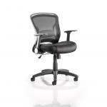 Zeus Task Operator Chair Black Fabric Black Mesh Back With Arms OP000140