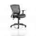 Zeus Task Operator Chair Black Fabric Black Mesh Back With Arms OP000140