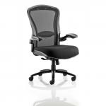 Houston Heavy Duty Task Operator Chair Black Mesh Back Black Fabric Seat OP000181