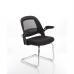 Eco Task Operator Mesh Black and Black Cantilever Chair With Folding Arms OP000185