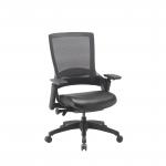 Molet Task Exec Black Frame Black Mesh Back Black Leather Seat Chair OP000214