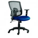 Portland Task Operator Chair Black Back Blue Airmesh Seat With Arms OP000219