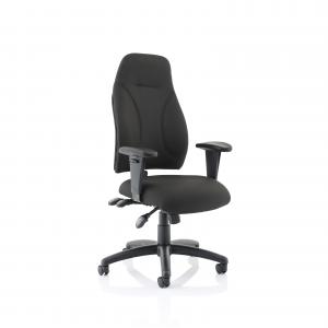Image of Esme Black Fabric Posture Chair With Height Adjustable Arms OP000232