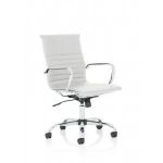 Nola Medium Back White Soft Bonded Leather Executive Chair OP000257