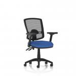 Eclipse Plus II Lever Task Operator Chair Deluxe Mesh Back With Blue Seat With Height Adjustable And Folding Arms OP000270