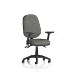 Eclipse Plus III Lever Task Operator Chair Charcoal With Height Adjustable And Folding Arms OP000275
