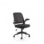 Crew Task Operator Mesh Chair With Folding Arms Black OP000318