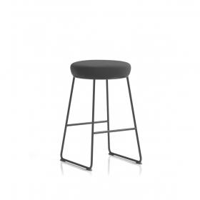 Turin Stool Black Frame Black Seat Pad OP000327