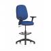 Eclipse Plus I Lever Task Operator Chair With High Rise Draughtsman Kit With Height Adjustable And Folding Arms Blue OP000331