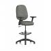 Eclipse Plus I Lever Task Operator Chair With High Rise Draughtsman Kit With Height Adjustable And Folding Arms Charcoal OP000332