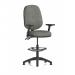 Eclipse Plus II Lever Task Operator Chair With High Rise Draughtsman Kit With Height Adjustable And Folding Arms Charcoal OP000335