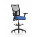 Eclipse Plus II Lever Task Operator Chair Mesh Back With High Rise Draughtsman Kit With Height Adjustable And Folding Arms Blue OP000338