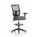 Eclipse Plus II Lever Task Operator Chair Mesh Back With High Rise Draughtsman Kit With Height Adjustable And Folding Arms Charcoal OP000339