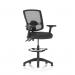 Eclipse Plus II Lever Task Operator Chair Deluxe Mesh Back With High Rise Draughtsman Kit With Height Adjustable And Folding Arms Black Bonded Leather OP000344