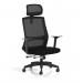 Ventra Mesh Back Task Operator Chair With Height Adjustable Arms With Headrest Black Fabric Seat OP000367