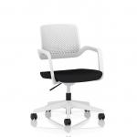 Cosmo Task Operator Chair White Frame Black Seat OP000375