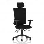 Orlena High Back Task Operator Chair With Arms And Headrest Black Fabric OP000383