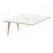 Oslo B2B Ext Kit White Frame Wooden Leg Bench Desk 1400 White With Natural Wood Edge OSL0101