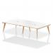 Oslo 1600mm B2B 4 Person Office Bench Desk White Top Natural Wood Edge White Frame OSL0110