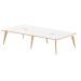 Oslo B2B White Frame Wooden Leg Bench Desk 1600 White With Natural Wood Edge (4 Pod) OSL0110