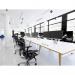 Oslo 1600mm B2B 6 Person Office Bench Desk White Top Natural Wood Edge White Frame OSL0111