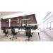 Oslo 1600mm B2B 6 Person Office Bench Desk White Top Natural Wood Edge White Frame OSL0111