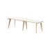 Oslo Single White Frame Wooden Leg Bench Desk 1200 White With Natural Wood Edge (2 Pod) OSL0117