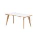 Oslo Single White Frame Wooden Leg Bench Desk 1400 White With Natural Wood Edge OSL0119