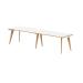 Oslo Single White Frame Wooden Leg Bench Desk 1400 White With Natural Wood Edge (2 Pod) OSL0120