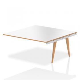 Oslo 1600mm Square Boardroom Table Ext Kit White Top Natural Wood Edge White Frame OSL0125