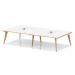 Oslo Volta 3200mm Rectangular Boardroom Table With Pop-up Power Module White Top Natural Wood Edge White Frame OSL0230