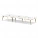 Oslo Volta 4800mm Rectangular Boardroom Table With Pop-up Power Module White Top Natural Wood Edge White Frame OSL0231